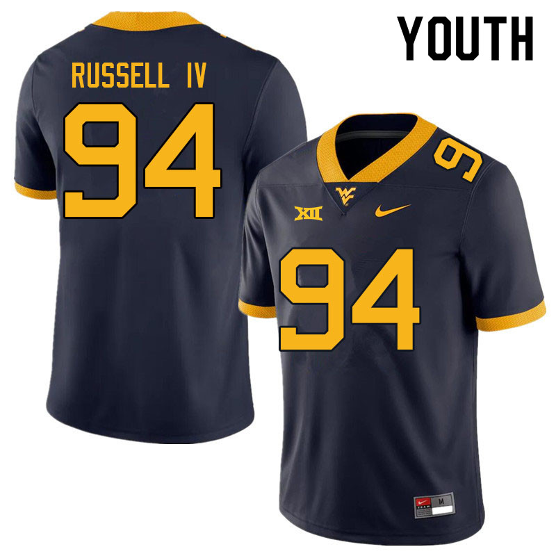 NCAA Youth Hammond Russell IV West Virginia Mountaineers Navy #94 Nike Stitched Football College Authentic Jersey AD23T28AJ